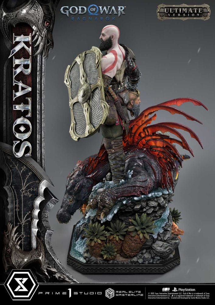 Statuette God of War : Ragnarok Real Elite Masterline Series 1/3 Kratos Ultimate Bonus Version 95 cm