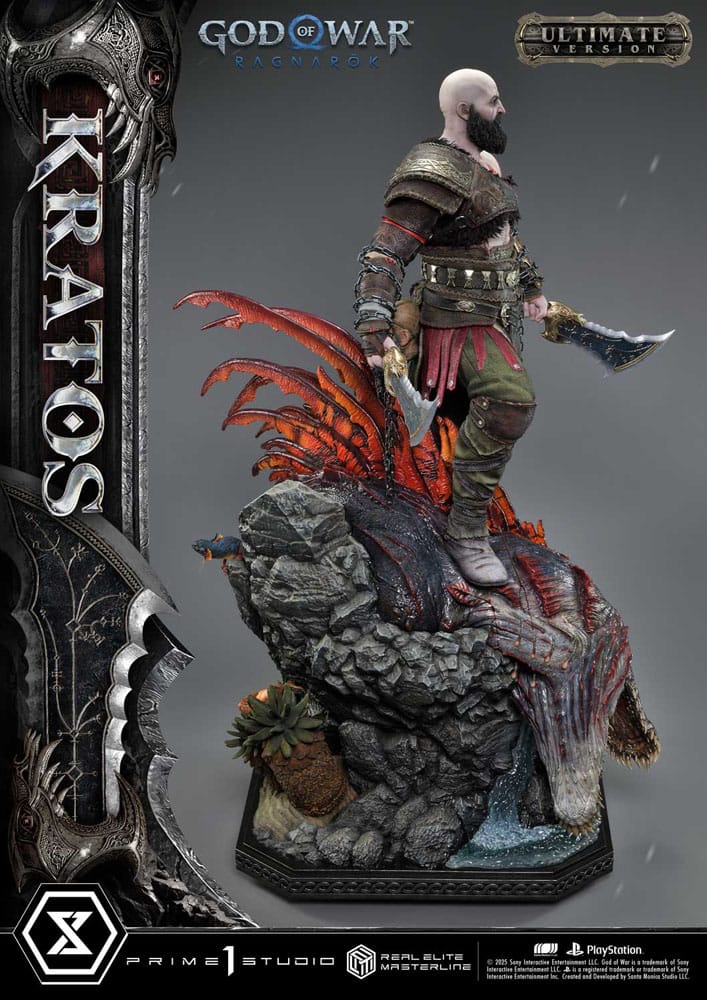 Statuette God of War : Ragnarok Real Elite Masterline Series 1/3 Kratos Ultimate Bonus Version 95 cm