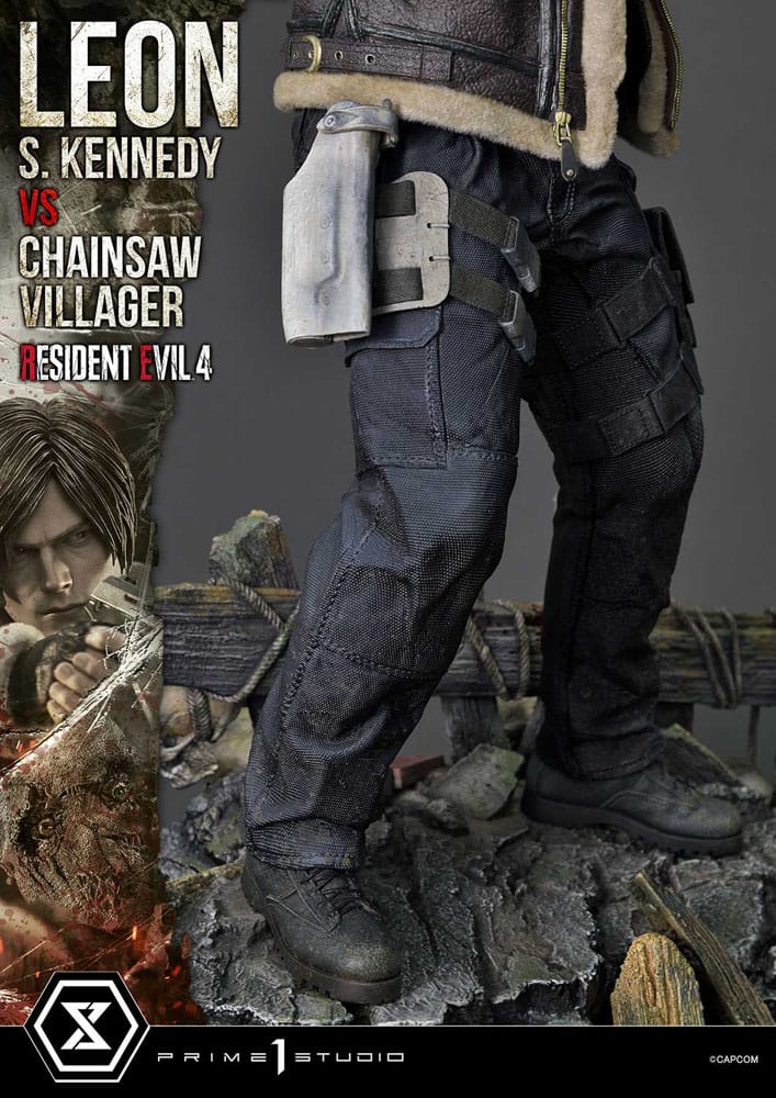Statuette Resident Evil 4 Ultimate Premium Masterline Series 1/4 Leon S. Kennedy vs. Chainsaw Villager 76 cm