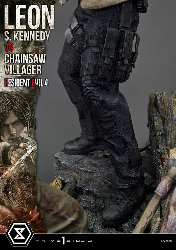 Statuette Resident Evil 4 Ultimate Premium Masterline Series 1/4 Leon S. Kennedy vs. Chainsaw Villager 76 cm