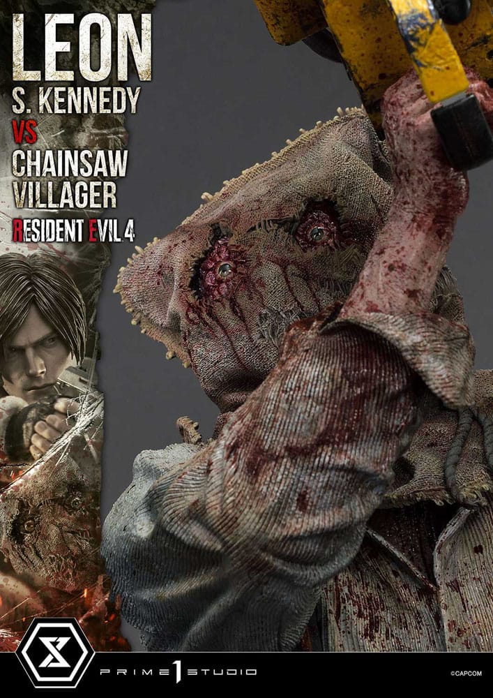 Statuette Resident Evil 4 Ultimate Premium Masterline Series 1/4 Leon S. Kennedy vs. Chainsaw Villager 76 cm