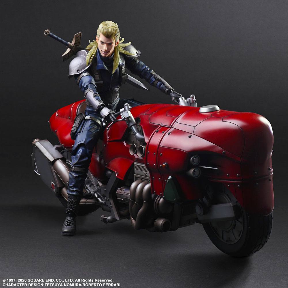 Final Fantasy VII Remake Play Arts Kai figurine et véhicule Roche & Bike