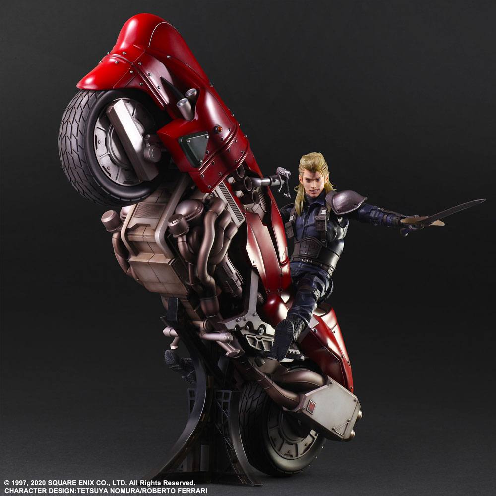 Final Fantasy VII Remake Play Arts Kai figurine et véhicule Roche & Bike