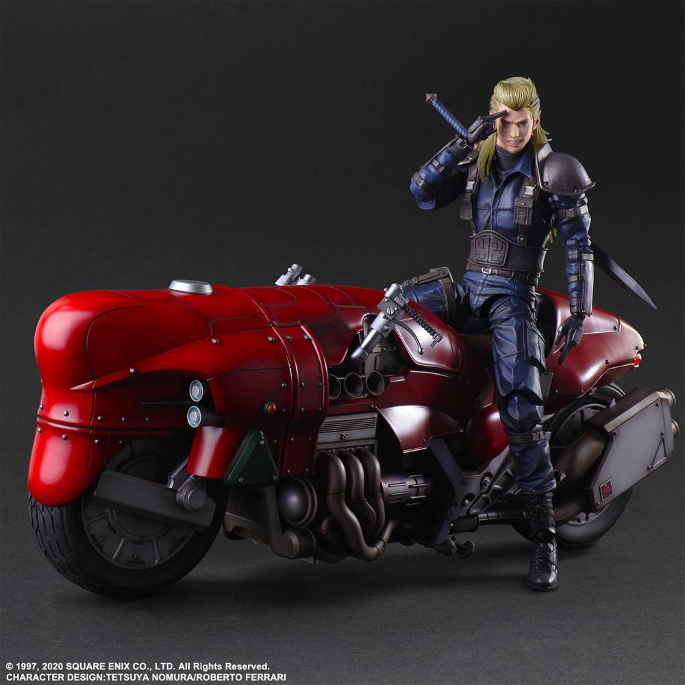 Final Fantasy VII Remake Play Arts Kai figurine et véhicule Roche & Bike