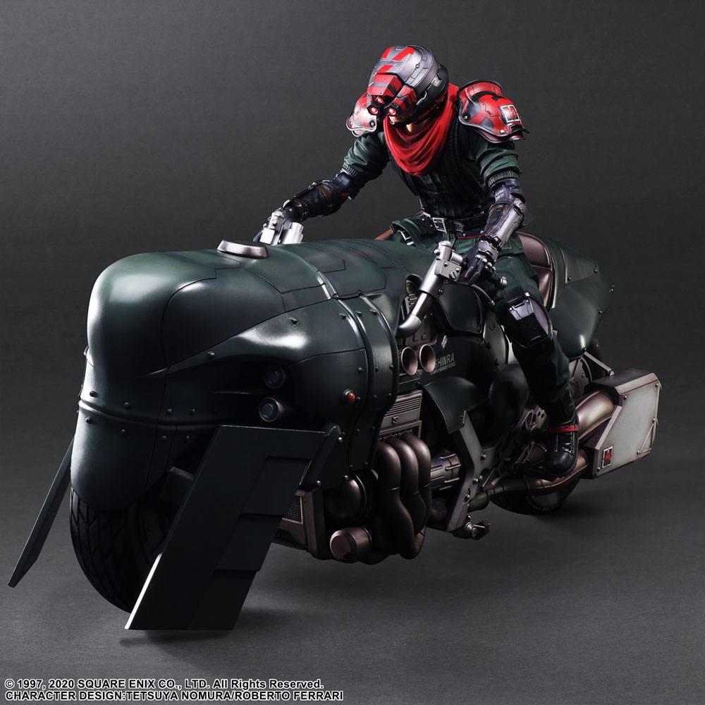 Final Fantasy VII Remake Play Arts Kai figurine et véhicule Shinra Elite Security Officer & Bike