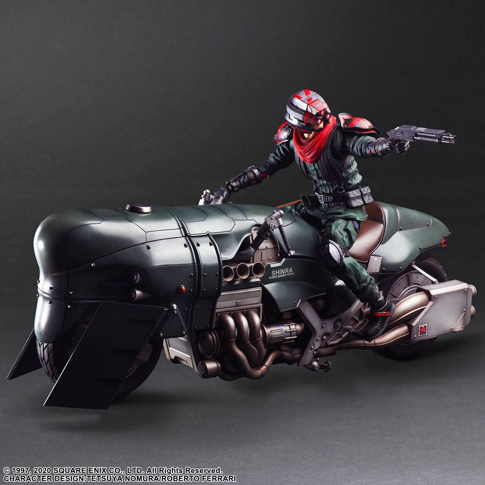 Final Fantasy VII Remake Play Arts Kai figurine et véhicule Shinra Elite Security Officer & Bike