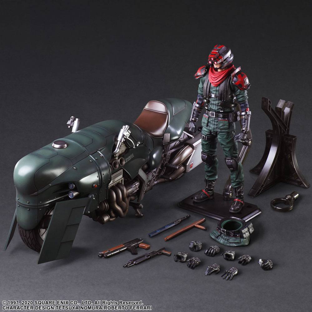 Final Fantasy VII Remake Play Arts Kai figurine et véhicule Shinra Elite Security Officer & Bike