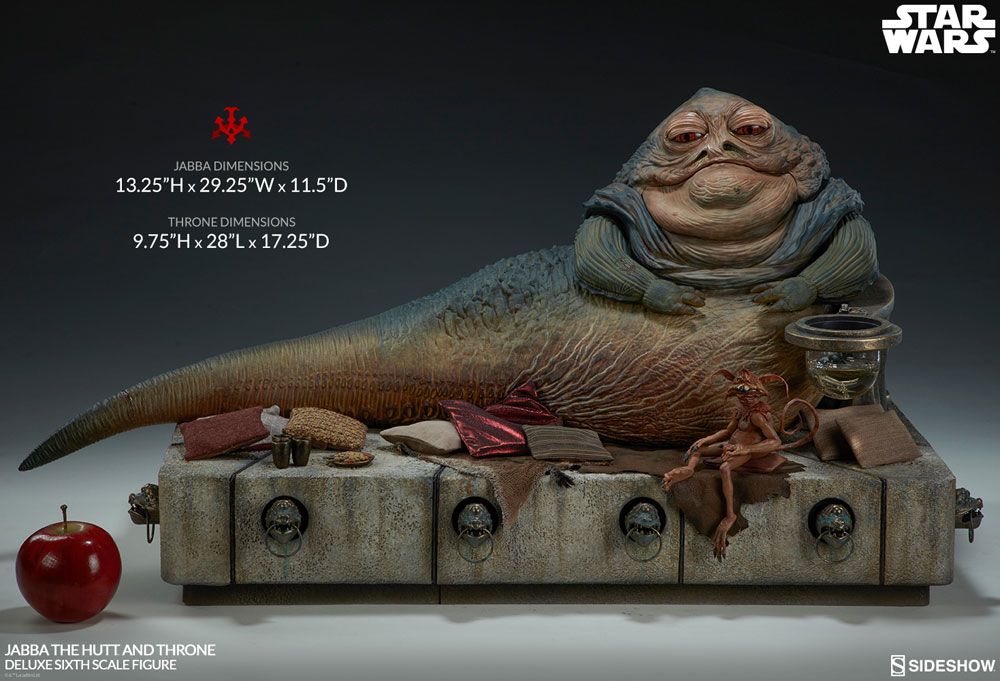 Figurine Star Wars Episode VI 1/6 Jabba le Hutt & Throne Deluxe 34 cm