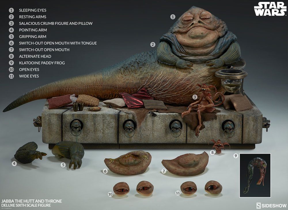 Figurine Star Wars Episode VI 1/6 Jabba le Hutt & Throne Deluxe 34 cm