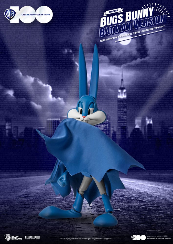Warner Brothers figurine Dynamic Action Heroes 1/9 100th Anniversary of Warner Bros. Studios Bugs Bunny Batman Ver. 17 cm