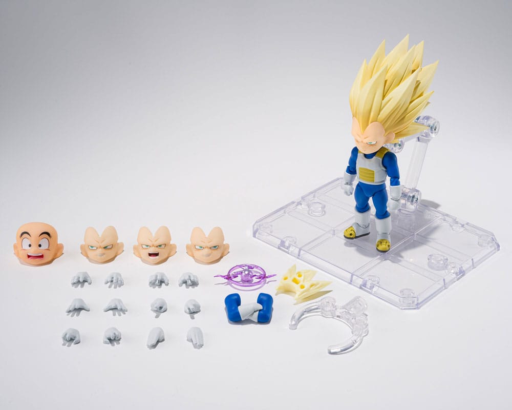 Figurine Dragon Ball SHFiguarts Super Saiyan Niveau 3 Vegeta (mini) Daima 8 cm