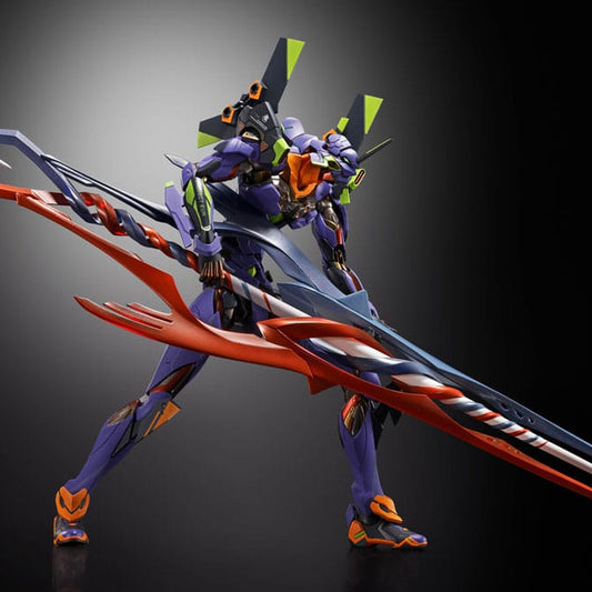 Figurine Neon Genesis Evangelion Diecast Metal Build Eva Test Type-01 30th avec la Lance de Gaius 22 cm