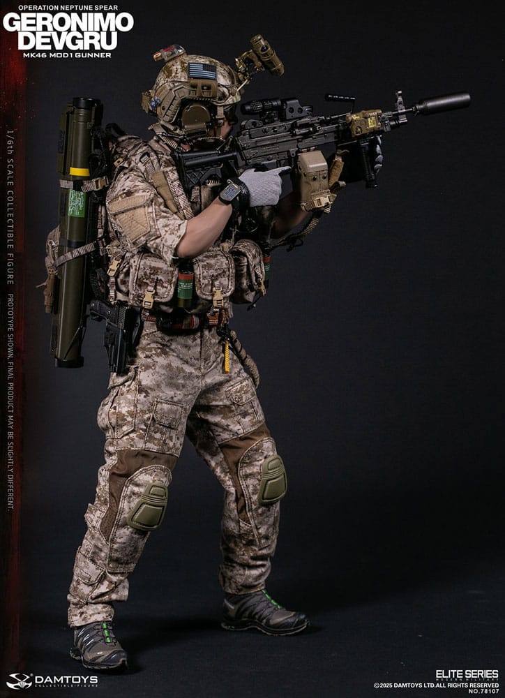 Modern Military figurine 1/6 Geronimo Devgru - MK46 MOD1 Gunner (Operation Neptune Spear) 30 cm