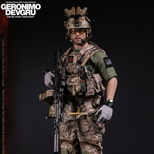 Modern Military figurine 1/6 Geronimo Devgru - MK46 MOD1 Gunner (Operation Neptune Spear) 30 cm