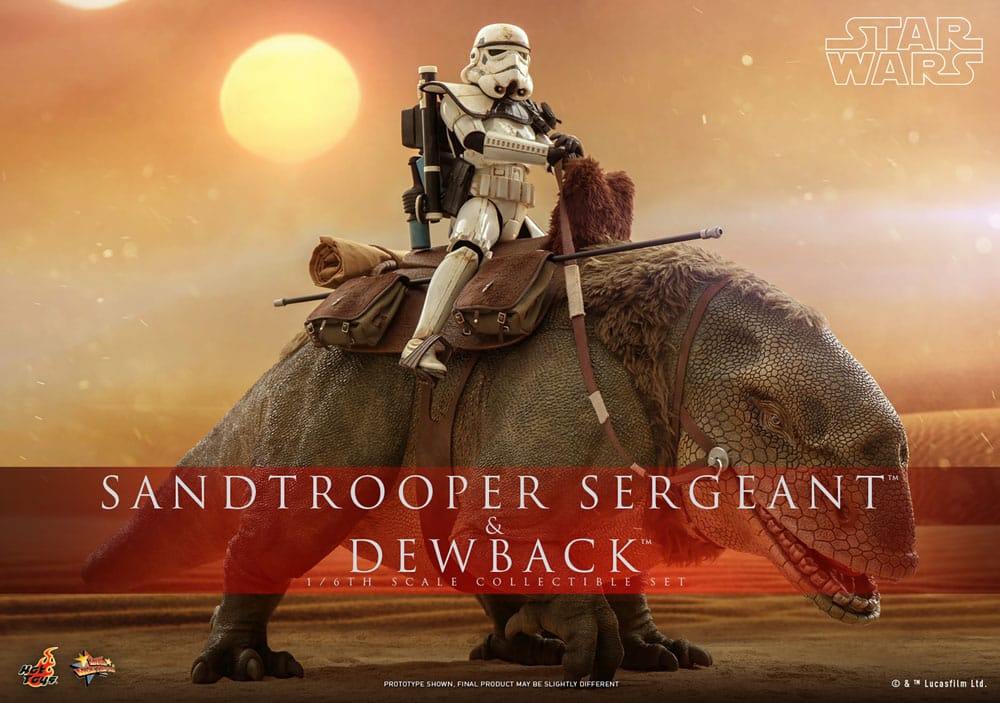 Star Wars Episode IV pack 2 figurines 1/6 Sandtrooper Sergeant & Dewback 30 cm