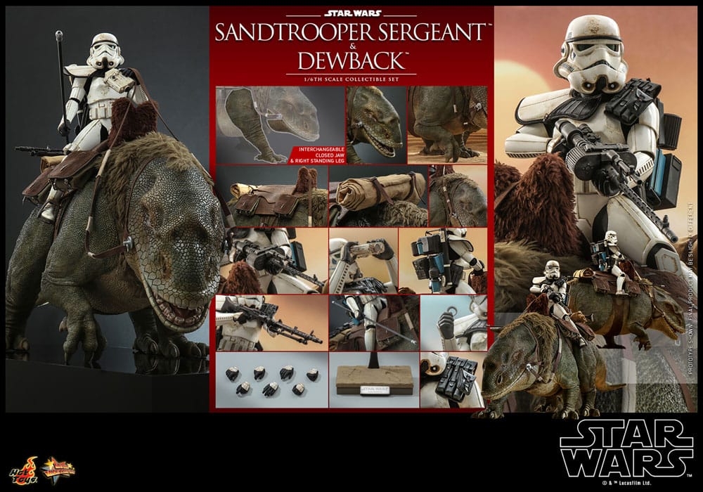Star Wars Episode IV pack 2 figurines 1/6 Sandtrooper Sergeant & Dewback 30 cm