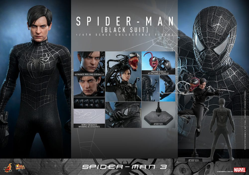 Spider-Man 3 figurine Movie Masterpiece 1/6 Spider-Man (Black Suit) (Deluxe Version) 30 cm