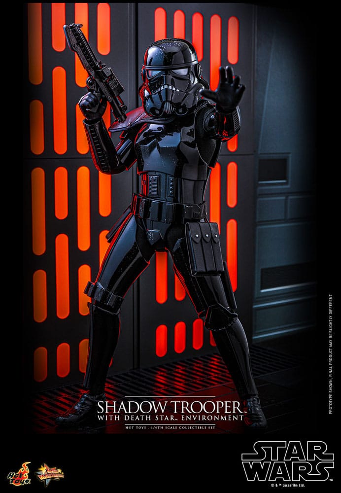 Star Wars figurine Movie Masterpiece 1/6 Shadow Trooper avec décor de l'étoile de la mort 30 cm