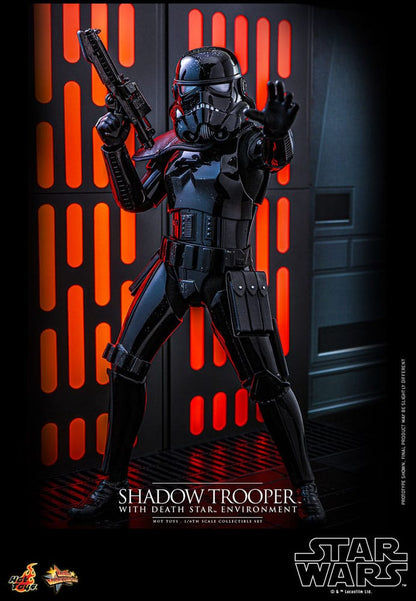 Star Wars figurine Movie Masterpiece 1/6 Shadow Trooper avec décor de l'étoile de la mort 30 cm