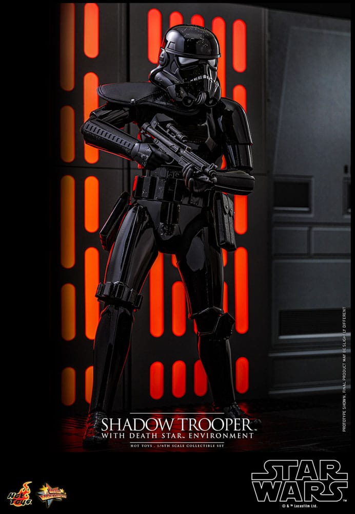 Star Wars figurine Movie Masterpiece 1/6 Shadow Trooper avec décor de l'étoile de la mort 30 cm