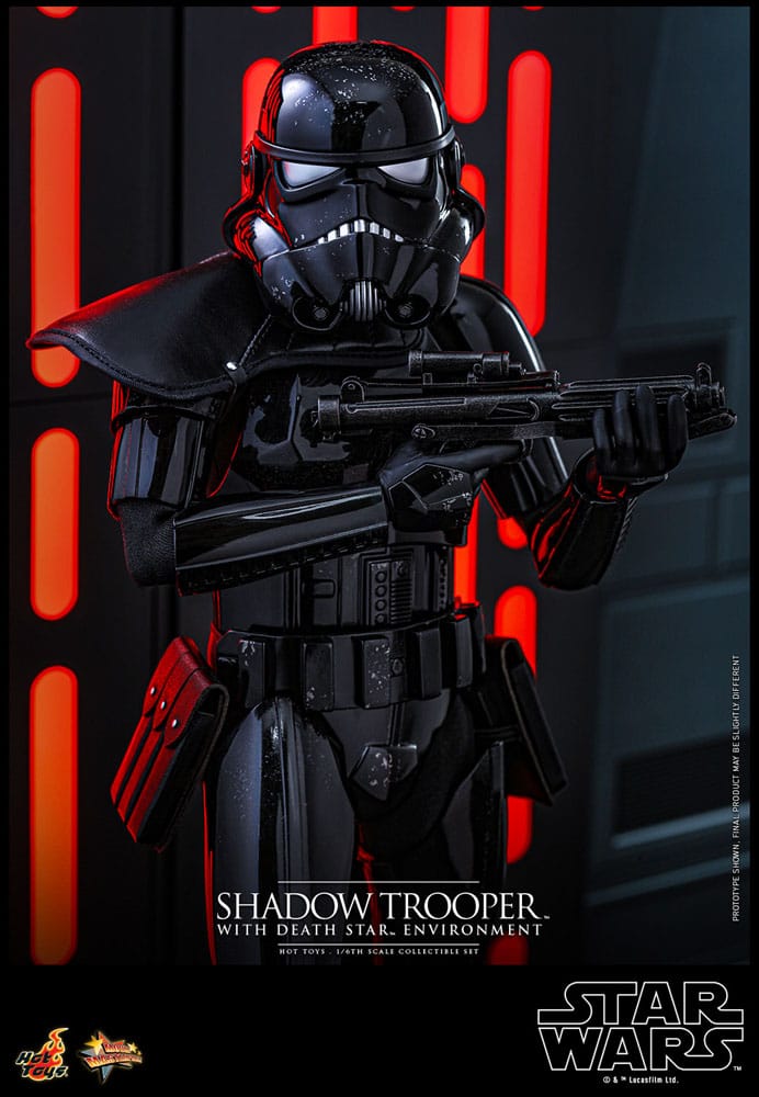 Star Wars figurine Movie Masterpiece 1/6 Shadow Trooper avec décor de l'étoile de la mort 30 cm
