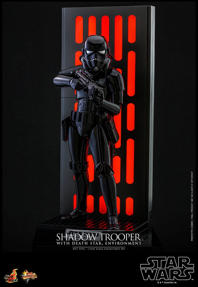 Star Wars figurine Movie Masterpiece 1/6 Shadow Trooper avec décor de l'étoile de la mort 30 cm