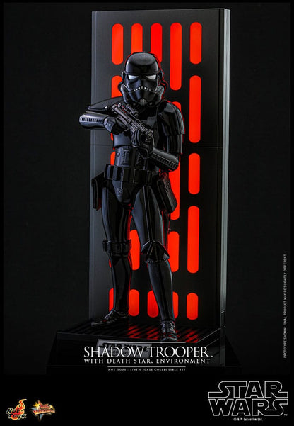 Star Wars figurine Movie Masterpiece 1/6 Shadow Trooper avec décor de l'étoile de la mort 30 cm
