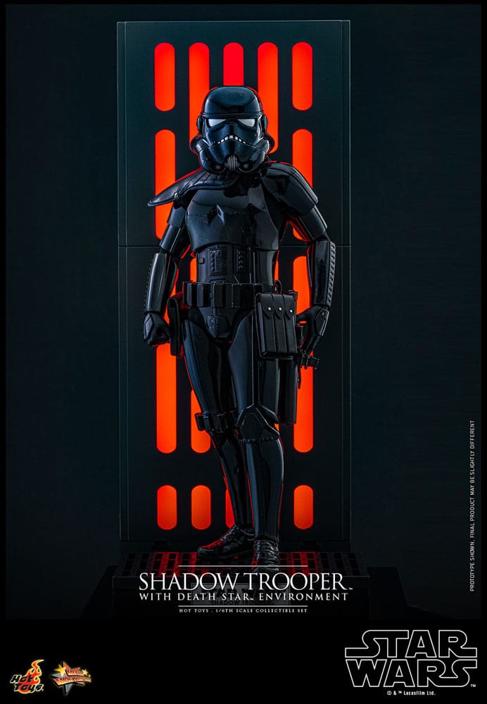 Star Wars figurine Movie Masterpiece 1/6 Shadow Trooper avec décor de l'étoile de la mort 30 cm
