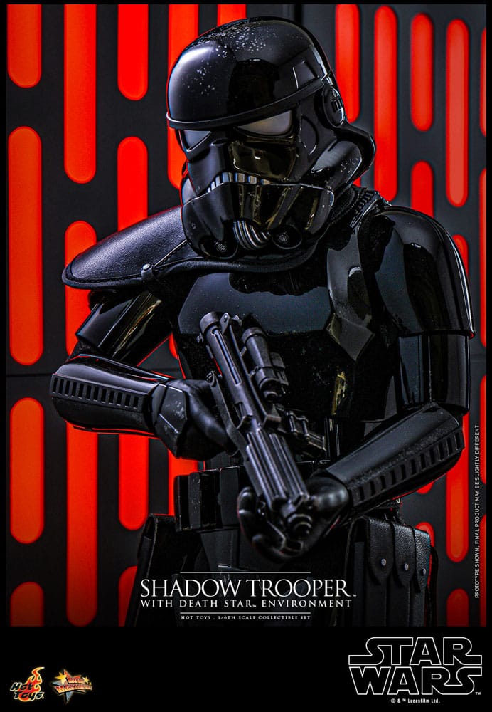 Star Wars figurine Movie Masterpiece 1/6 Shadow Trooper avec décor de l'étoile de la mort 30 cm