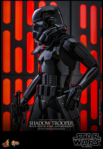 Star Wars figurine Movie Masterpiece 1/6 Shadow Trooper avec décor de l'étoile de la mort 30 cm