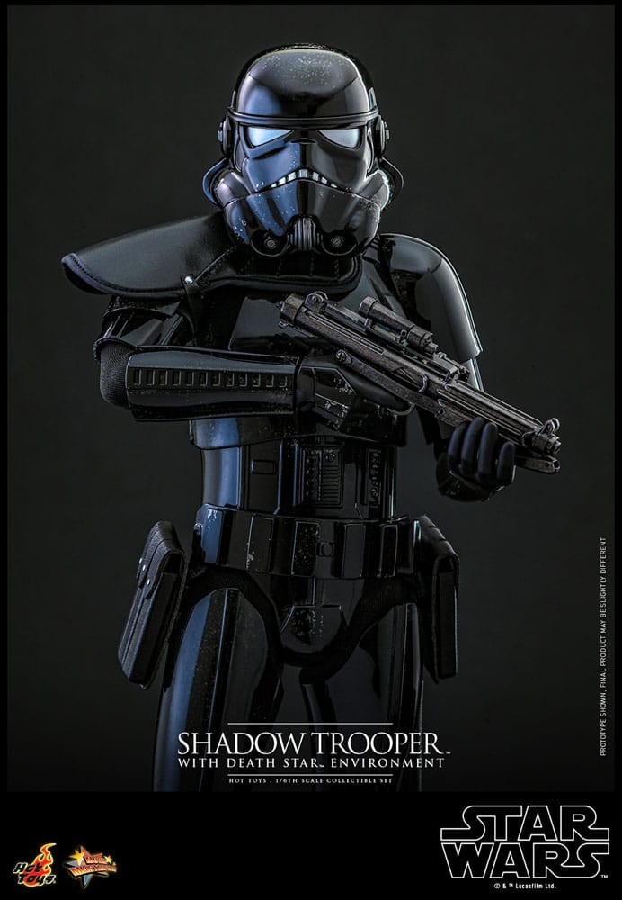 Star Wars figurine Movie Masterpiece 1/6 Shadow Trooper avec décor de l'étoile de la mort 30 cm