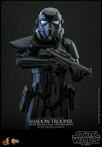 Star Wars figurine Movie Masterpiece 1/6 Shadow Trooper avec décor de l'étoile de la mort 30 cm