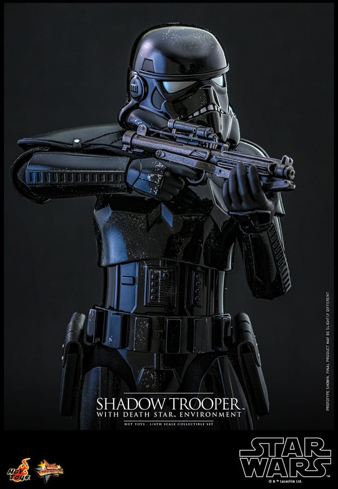 Star Wars figurine Movie Masterpiece 1/6 Shadow Trooper avec décor de l'étoile de la mort 30 cm