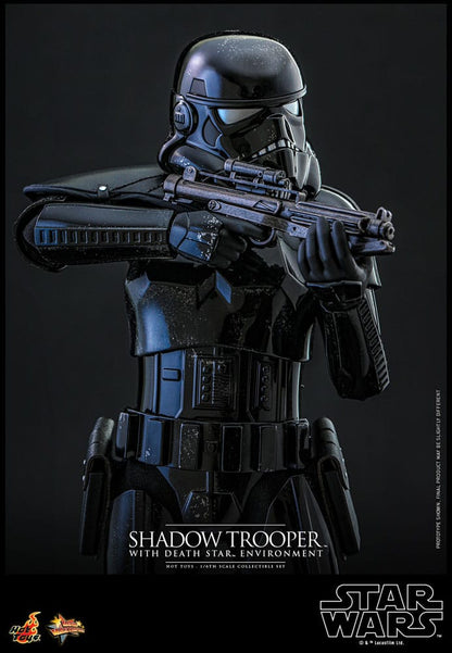 Star Wars figurine Movie Masterpiece 1/6 Shadow Trooper avec décor de l'étoile de la mort 30 cm