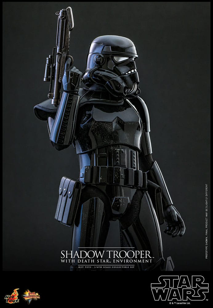 Star Wars figurine Movie Masterpiece 1/6 Shadow Trooper avec décor de l'étoile de la mort 30 cm