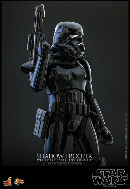 Star Wars figurine Movie Masterpiece 1/6 Shadow Trooper avec décor de l'étoile de la mort 30 cm