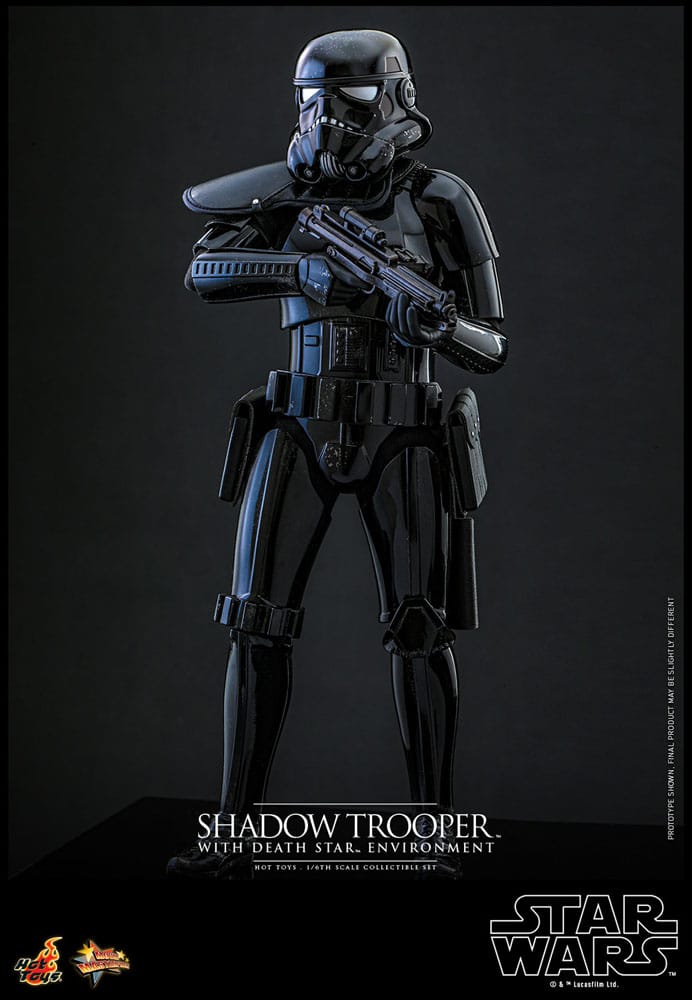 Star Wars figurine Movie Masterpiece 1/6 Shadow Trooper avec décor de l'étoile de la mort 30 cm