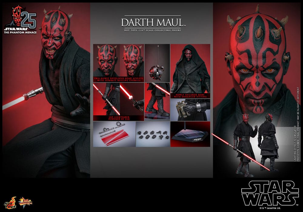 Star Wars Episode I figurine Movie Masterpiece 1/6 Darth Maul avec Speeder Sith 29 cm