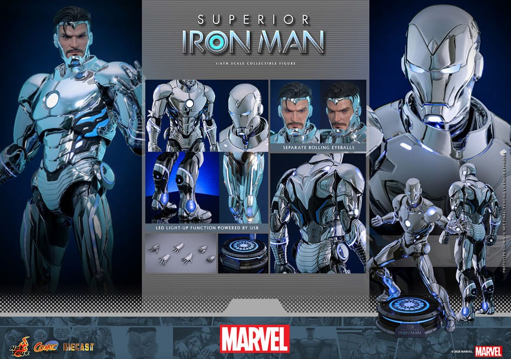 Figurine Marvel Comic Masterpiece Diecast 1/6 Superior Iron Man 32 cm