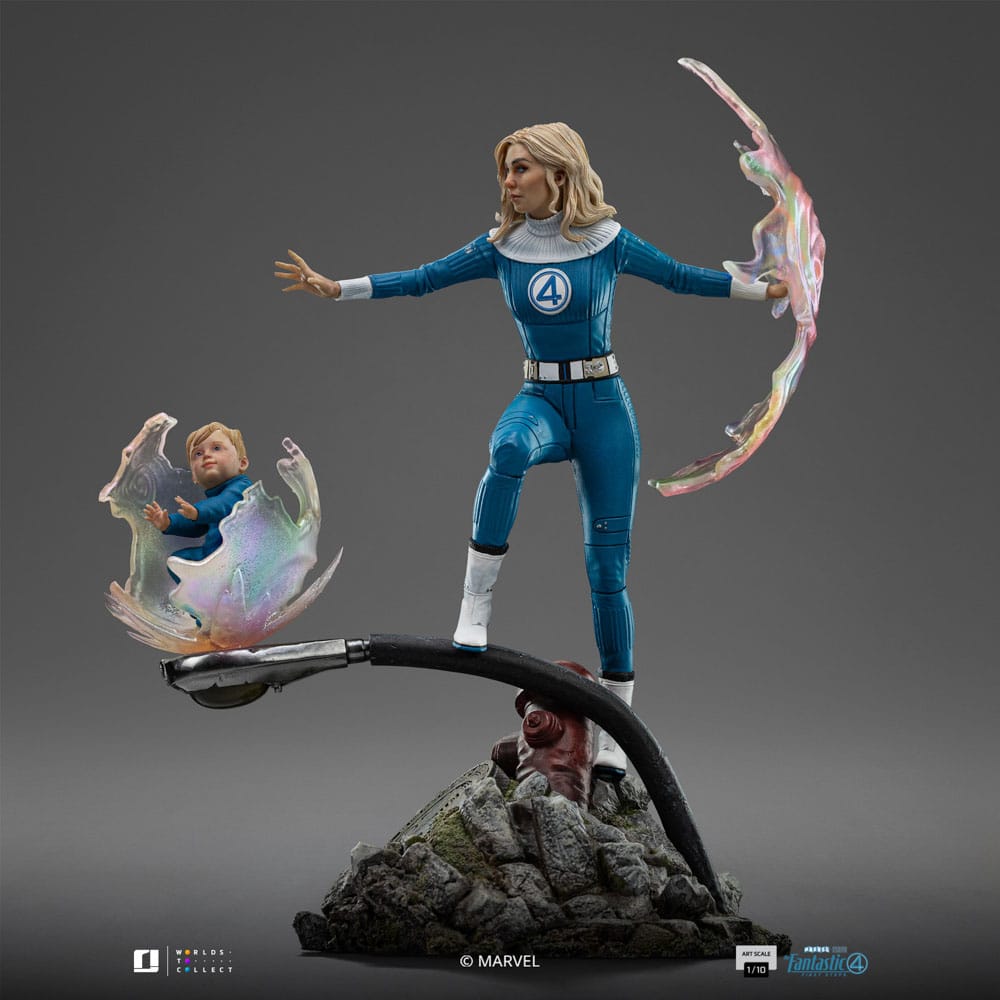 Statuette des Quatre Fantastiques 1/10 Art Scale Femme Invisible et Franklin 28 cm