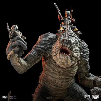 Le Livre de Boba Fett : Statuette Boba Fett & Rancor 38 cm