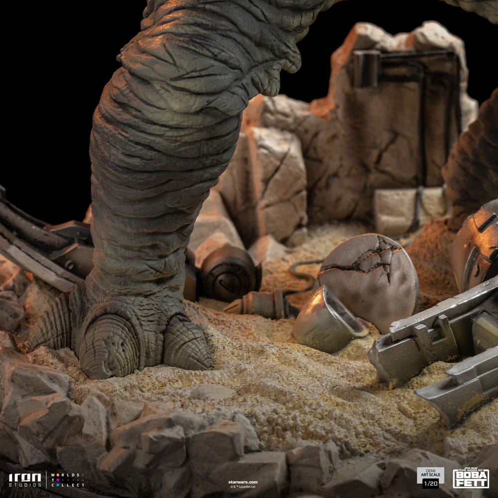 Le Livre de Boba Fett : Statuette Boba Fett & Rancor 38 cm