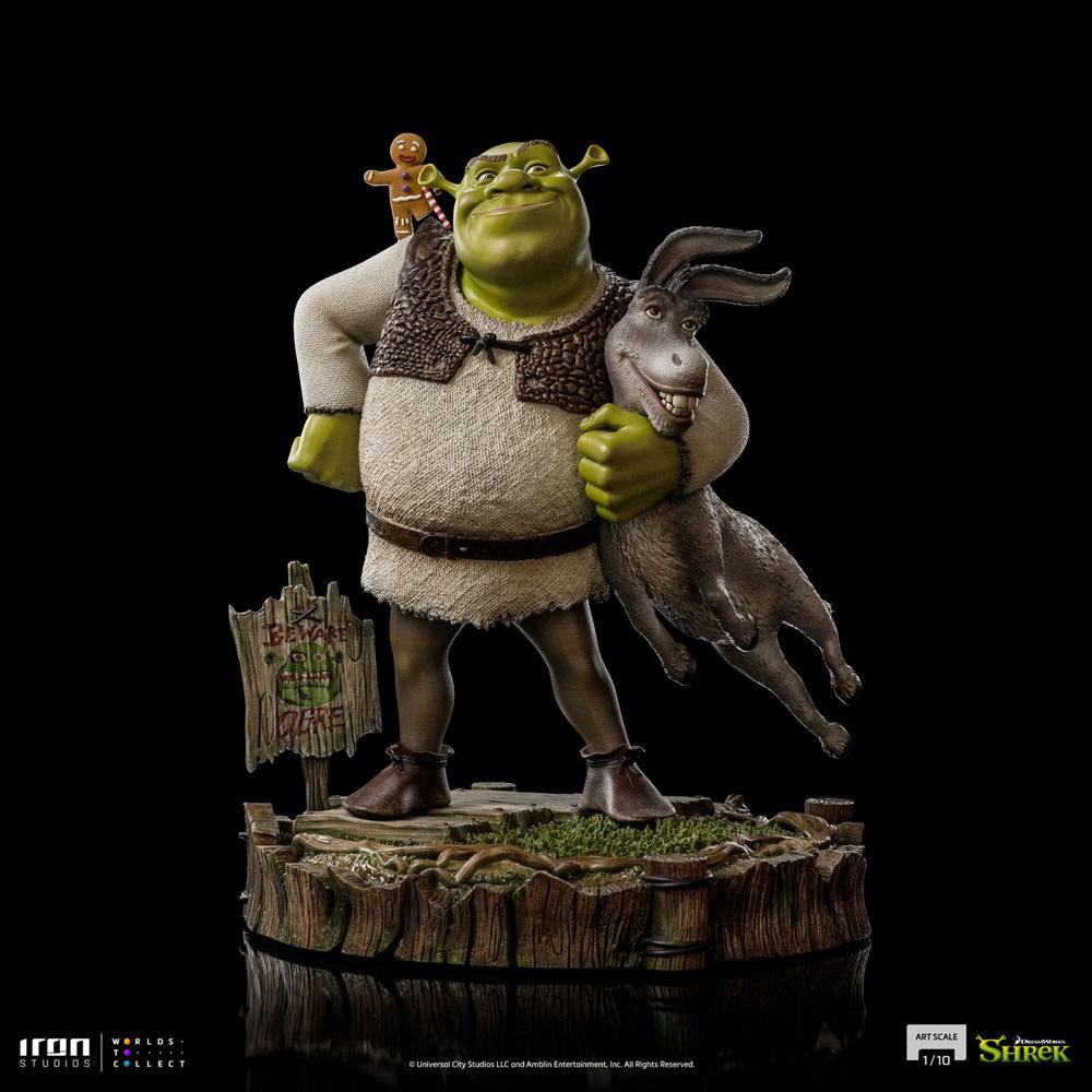 Shrek : Statuette Shrek, L'âne et P'tit biscuit !