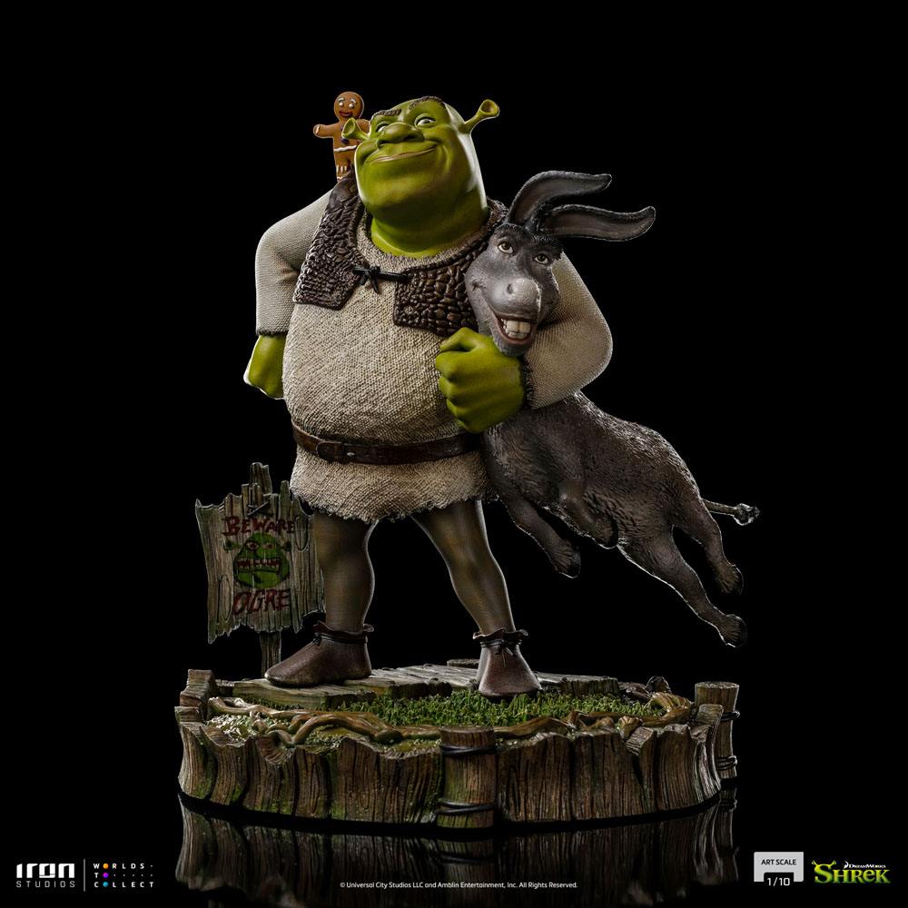 Shrek : Statuette Shrek, L'âne et P'tit biscuit !