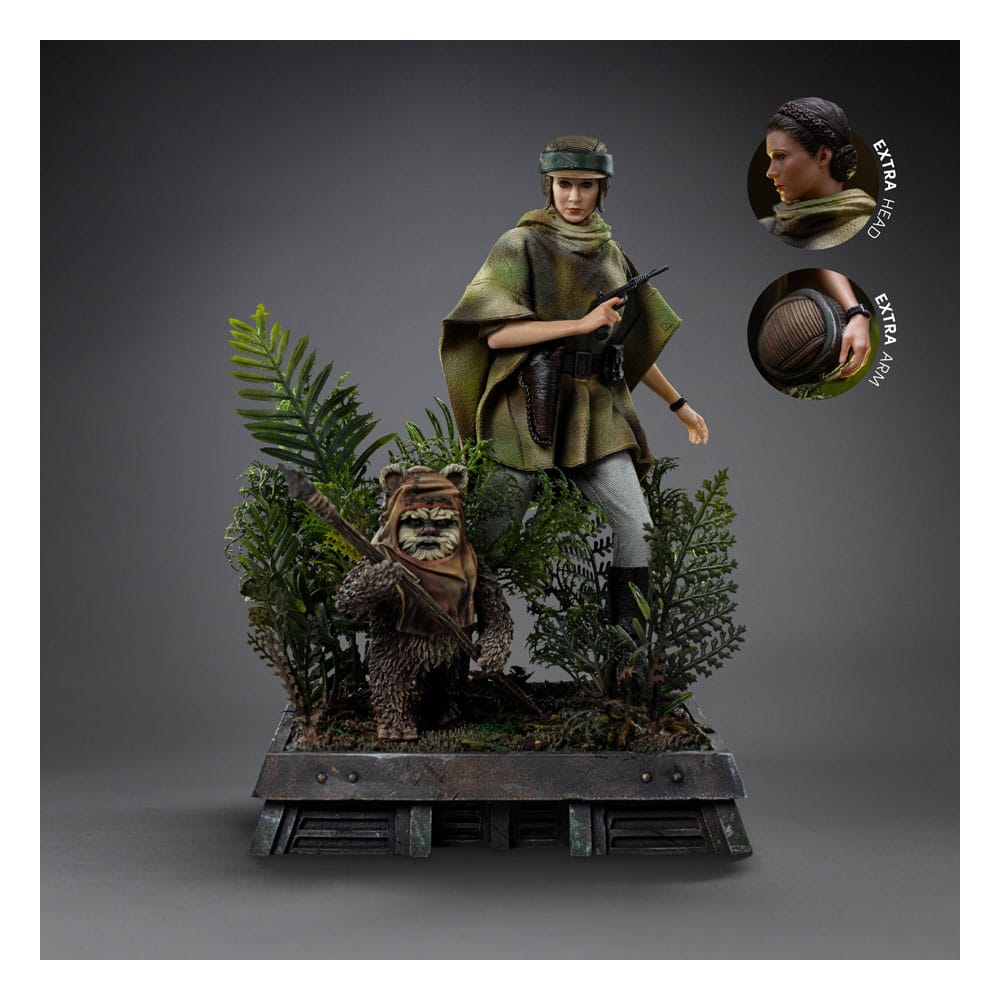Statuette Leia et Wicket à l'échelle 1/10 de Star Wars Episode VI, 21 cm