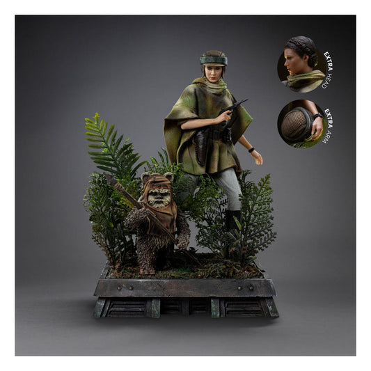 Statuette Leia et Wicket à l'échelle 1/10 de Star Wars Episode VI, 21 cm
