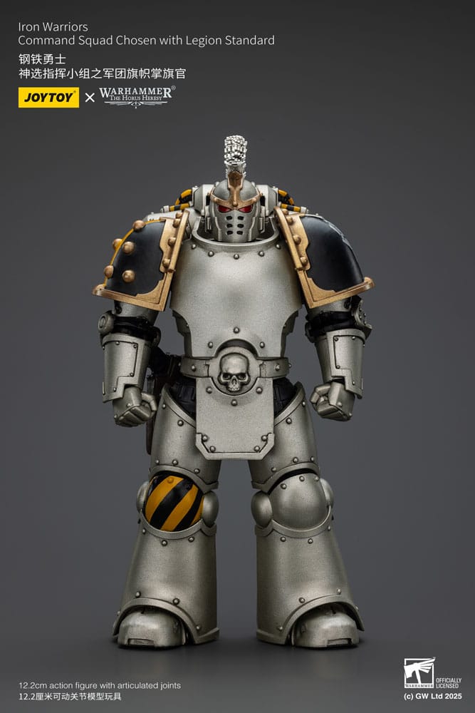 Figurine Warhammer The Horus Heresy 1/18 lron Warriors Command Squad Chosen avec Legion Standard 12 cm
