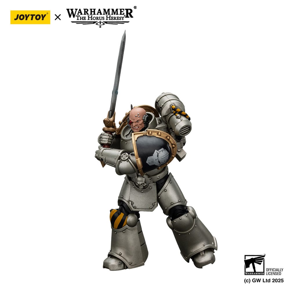 Figurine Warhammer The Horus Heresy 1/18 lron Warriors Command Squad Chosen avec Legion Standard 12 cm