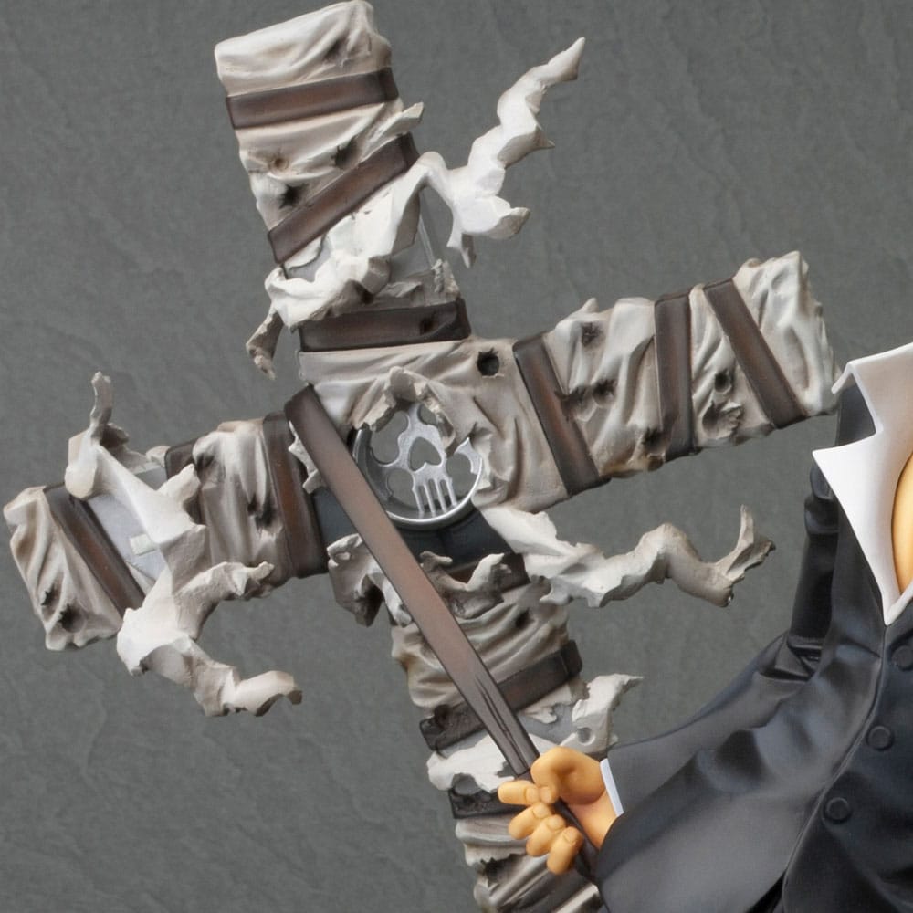 Trigun Badlands Rumble statuette PVC ARTFX J 1/8 Nicholas D. Wolfwood Renewal Package Version 20 cm