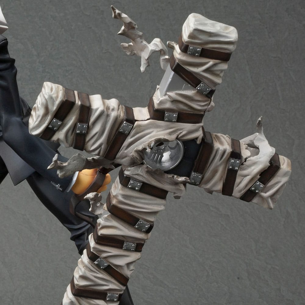 Trigun Badlands Rumble statuette PVC ARTFX J 1/8 Nicholas D. Wolfwood Renewal Package Version 20 cm